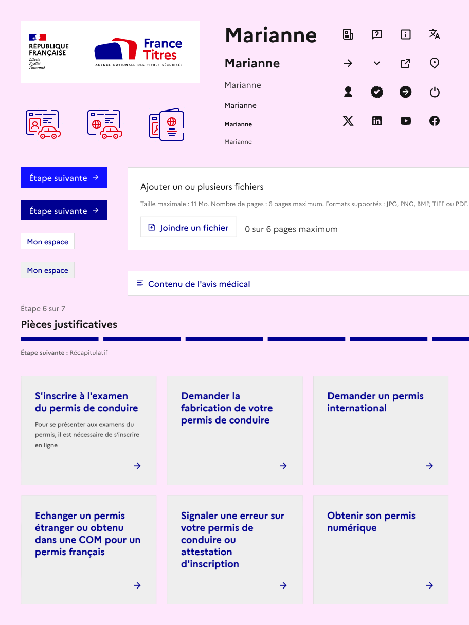 Interface mobile France Titres présentée dans un téléphone